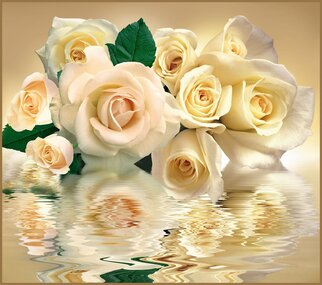 Фотообои 12 листов VIP Белые розы оптом